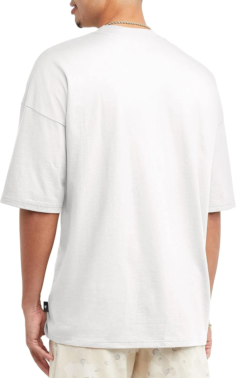 Champion Men's T-Shirt, Relaxed Fit, Midweight Cotton, 100% Cotton, Blue, Large, Half Sleeve