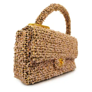 Chanelauth  Matelasse Parent-child Bag Women's Tweed Handbag Light Purple