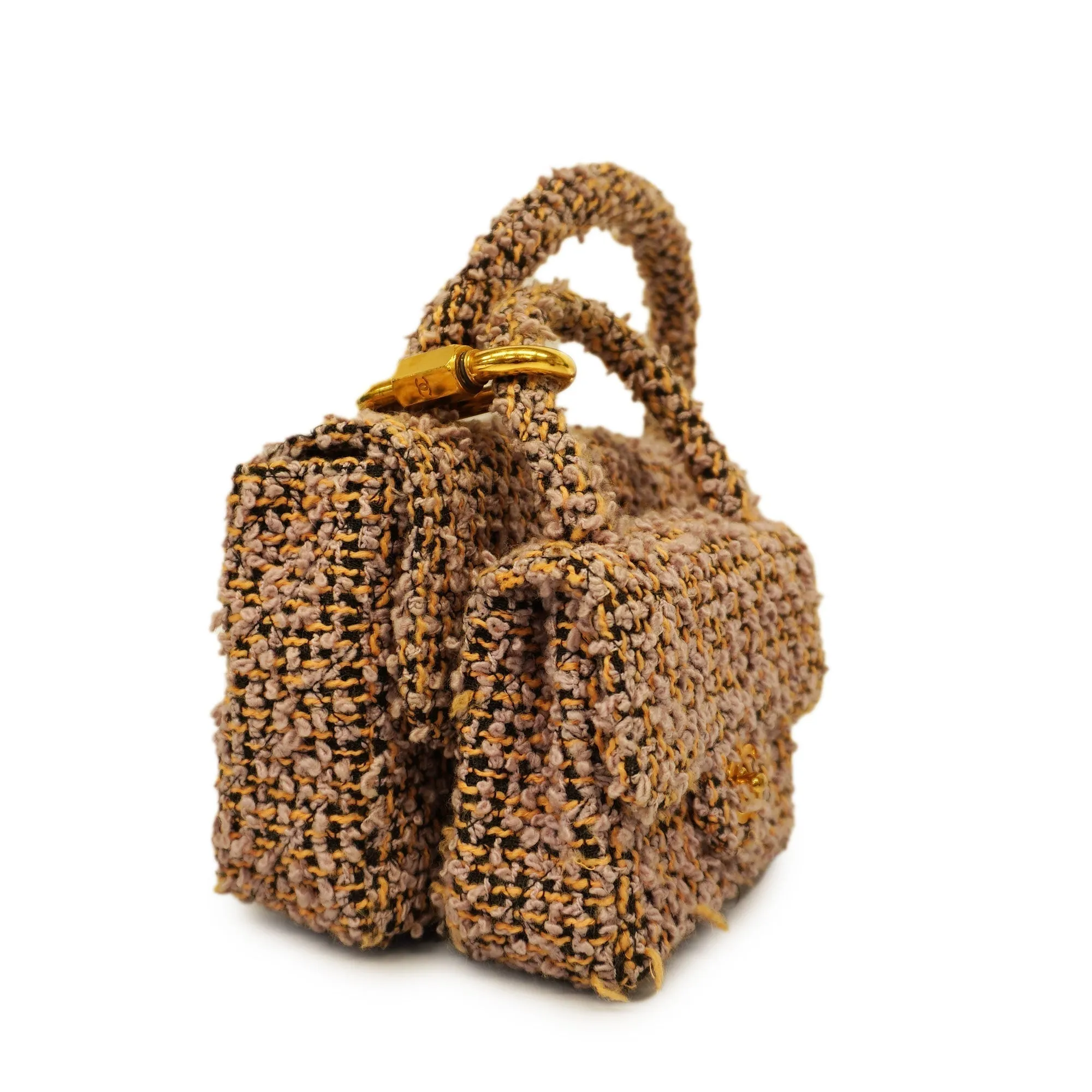 CHANELAuth  Matelasse Parent-child Bag Women's Tweed Handbag Light Purple