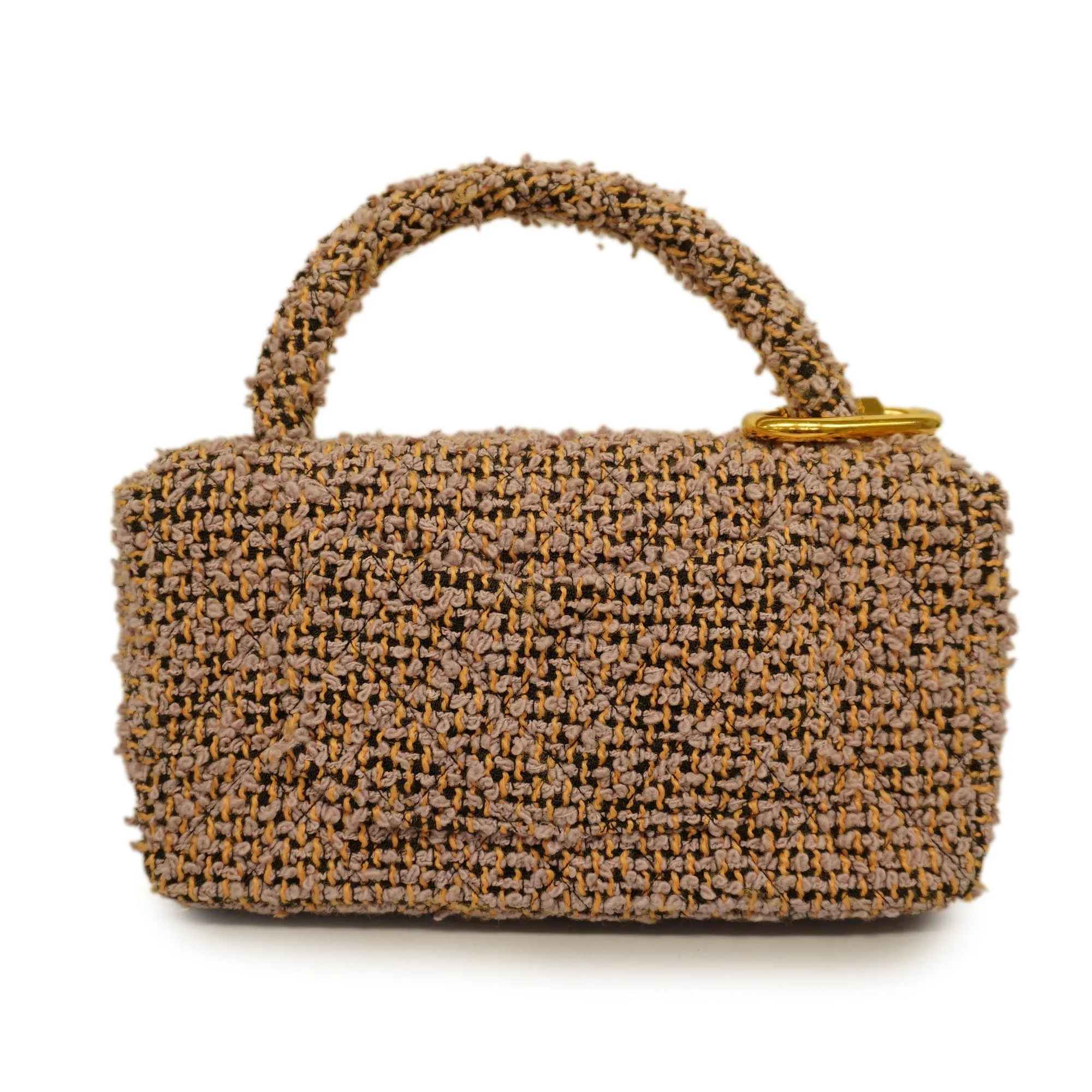 CHANELAuth  Matelasse Parent-child Bag Women's Tweed Handbag Light Purple