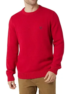 Chaps Men's Heavyweight Classic Fit Pullover Sweater, Size Small, Chaps Red
