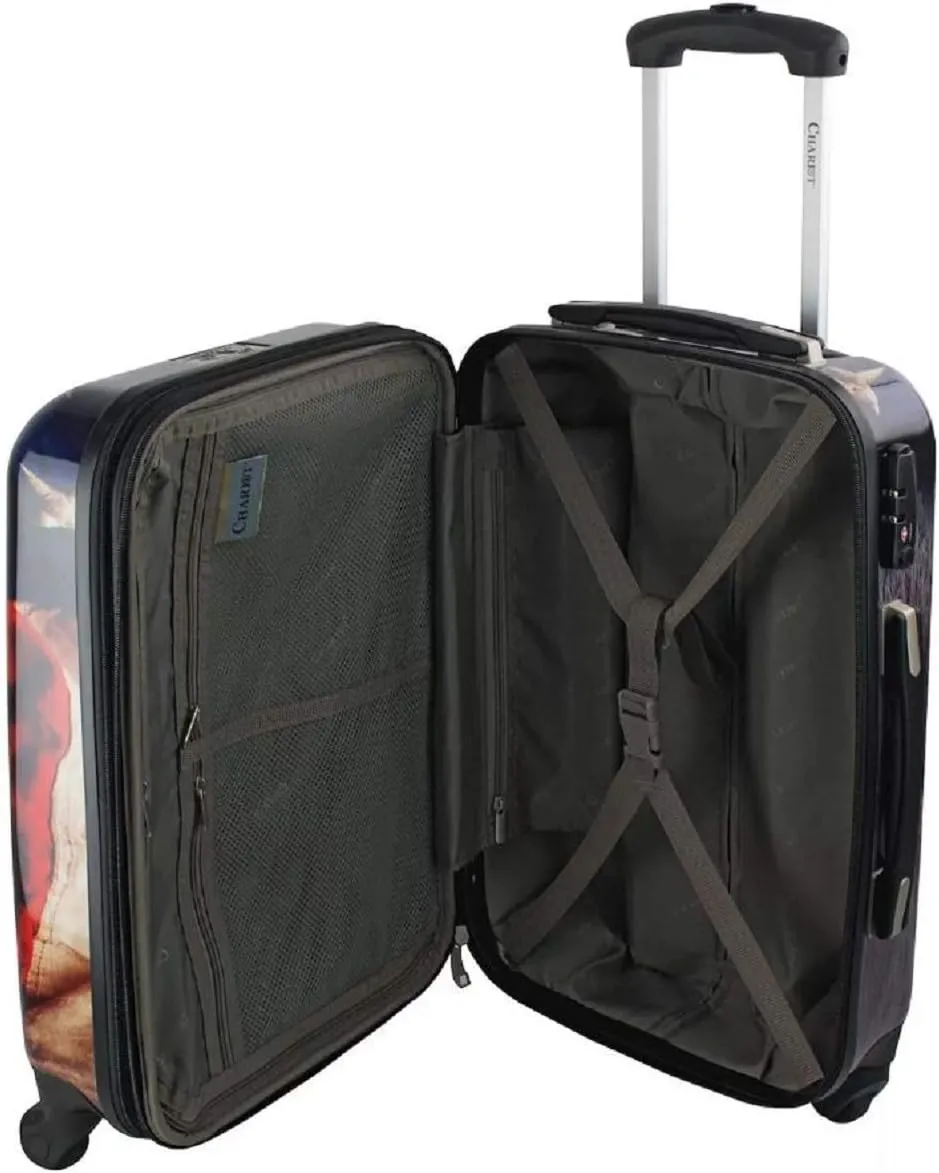 Chariot Printed Expandable Hardside Spinner Luggage Set, Printed Expandable Hardside Spinner Luggage Set