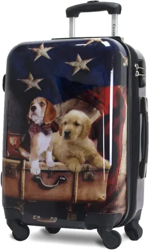 Chariot Printed Expandable Hardside Spinner Luggage Set, Printed Expandable Hardside Spinner Luggage Set