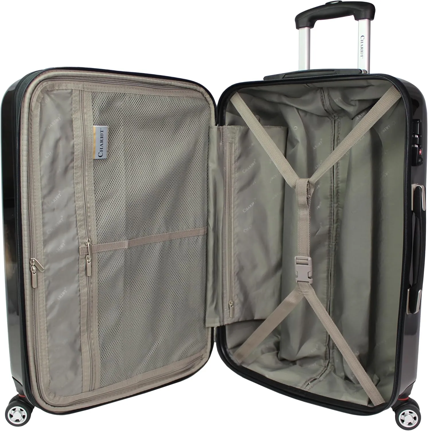 Chariot Printed Expandable Hardside Spinner Luggage Set, Printed Expandable Hardside Spinner Luggage Set