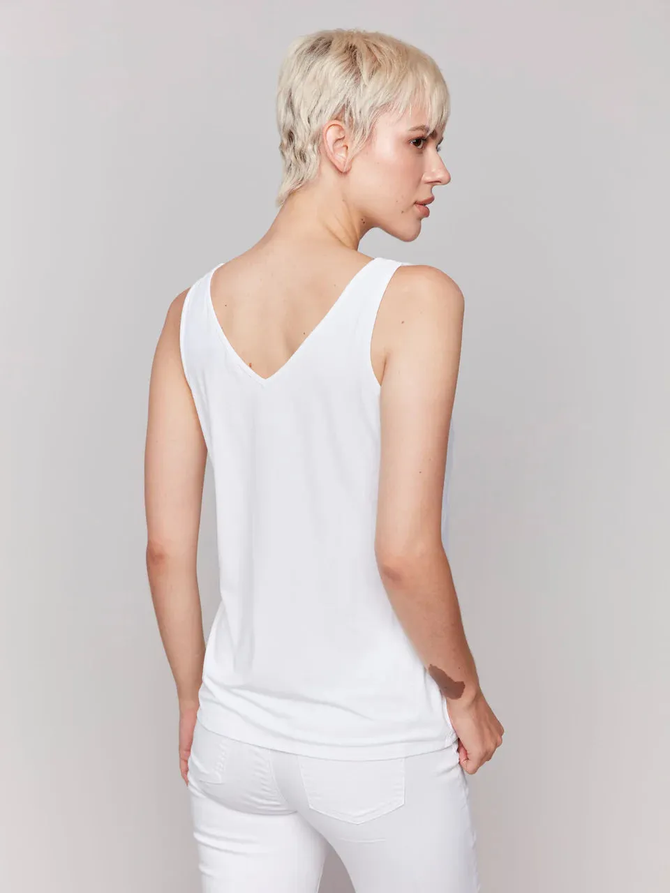 Charlie B Reversible Bamboo Cami - White
