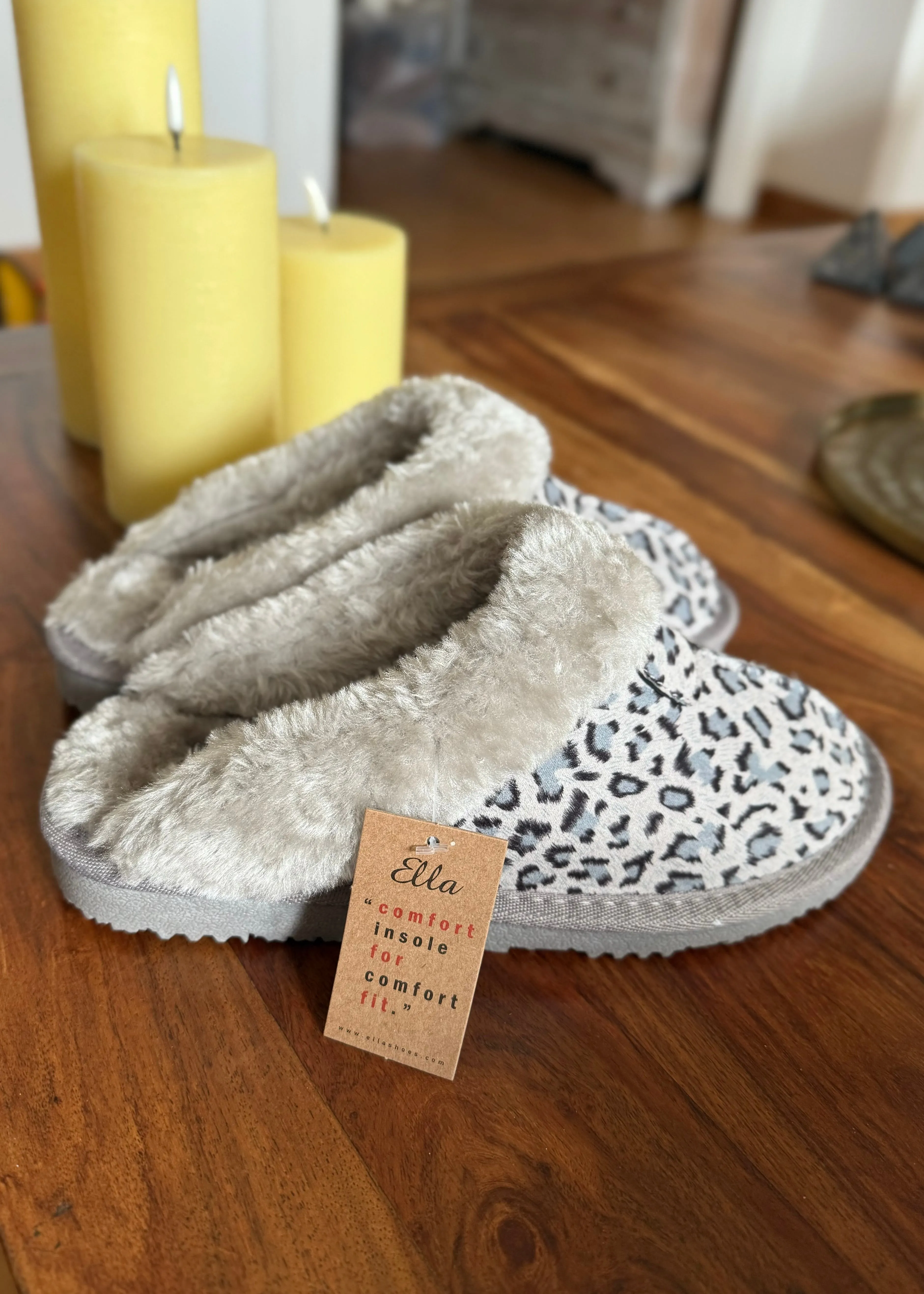 Chaussons Homewear Fur Léo Grey