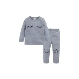 Children’s eyelash cloud print brushed children’s homewear cotton set