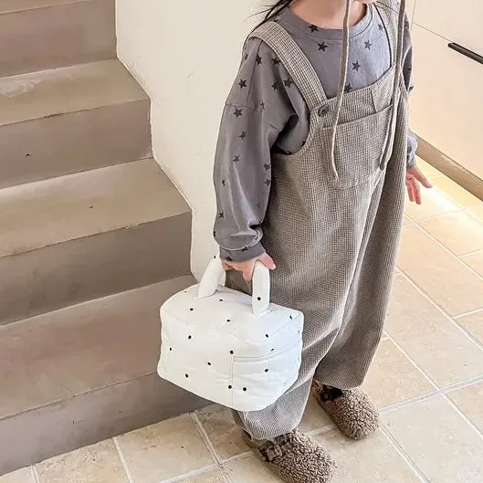 Children's Solid Waffle Overalls