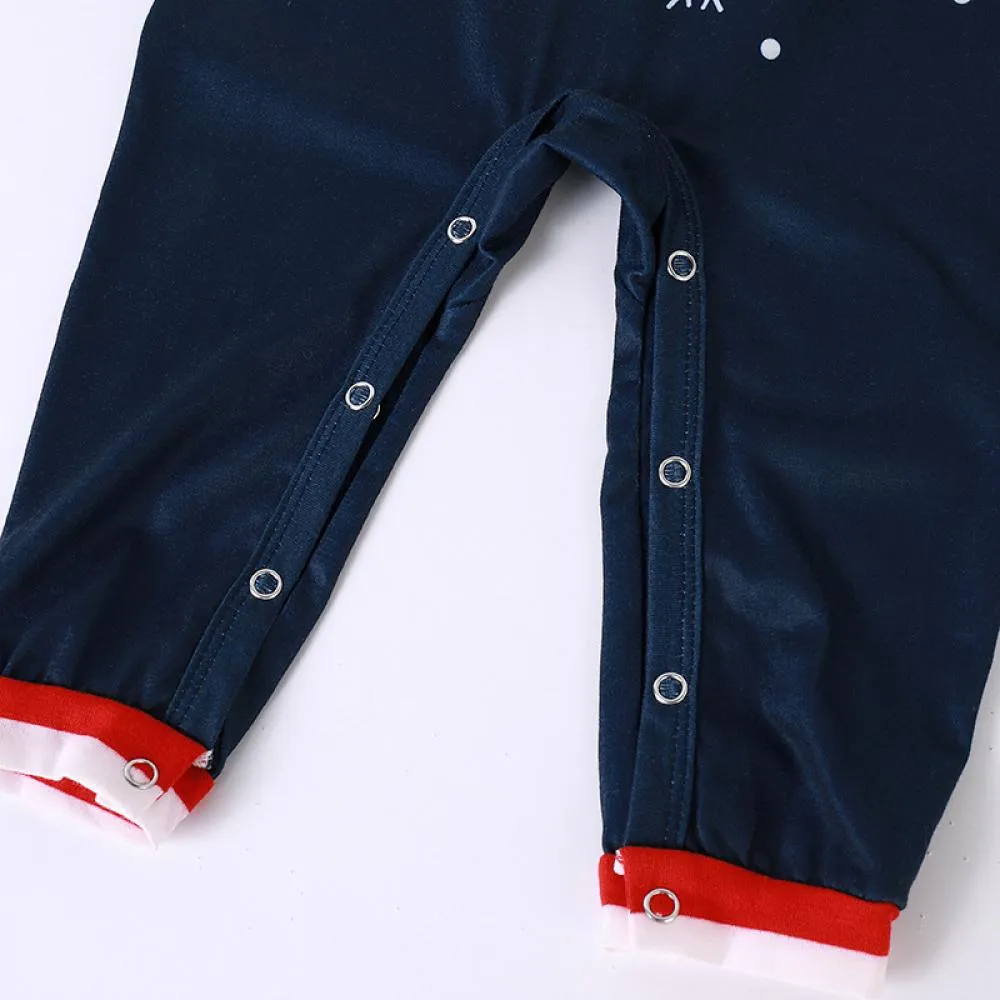 Christmas Autumn and Winter Santa Cartoon Print Pajamas Parent-child Wear Wholesale