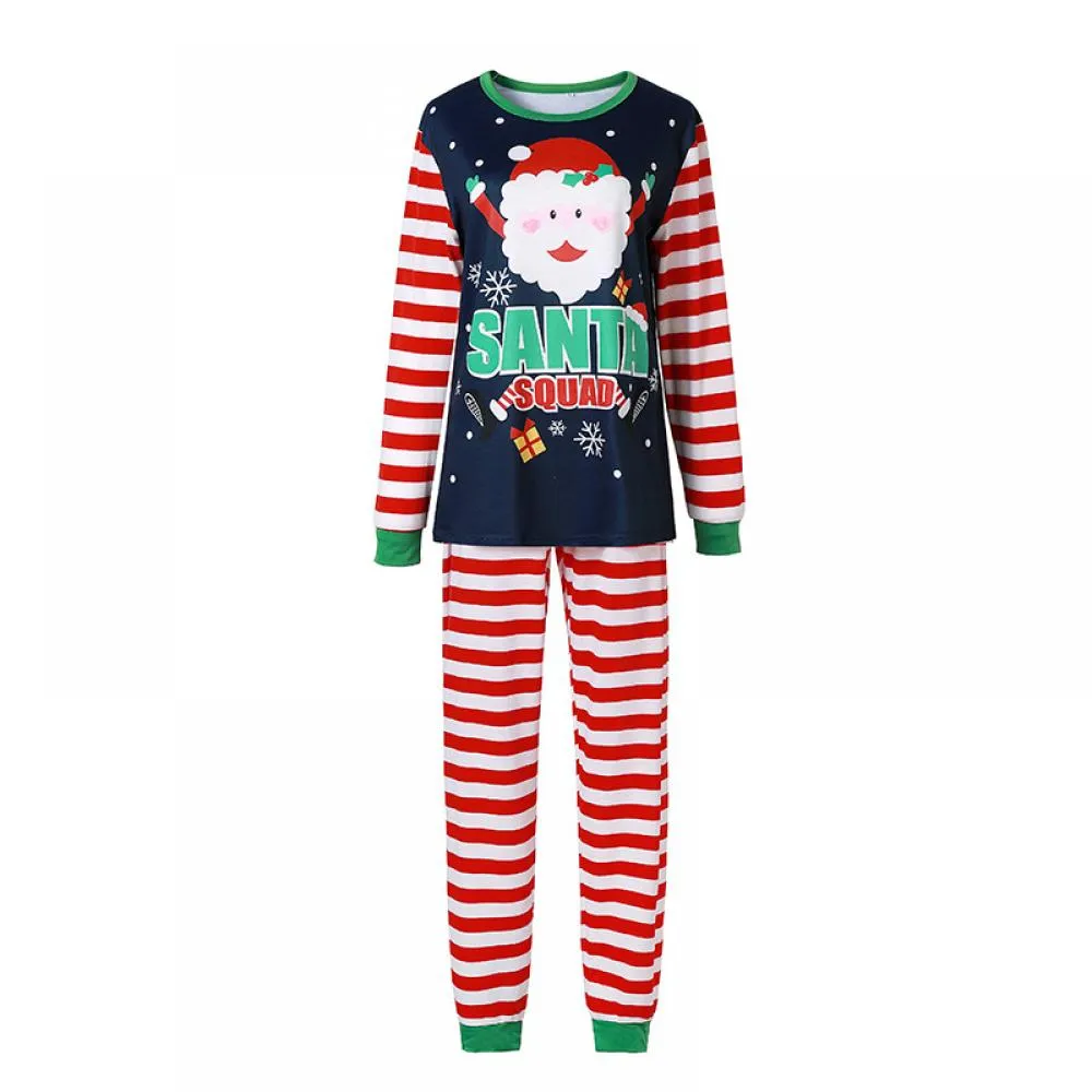 Christmas Autumn and Winter Santa Cartoon Print Pajamas Parent-child Wear Wholesale