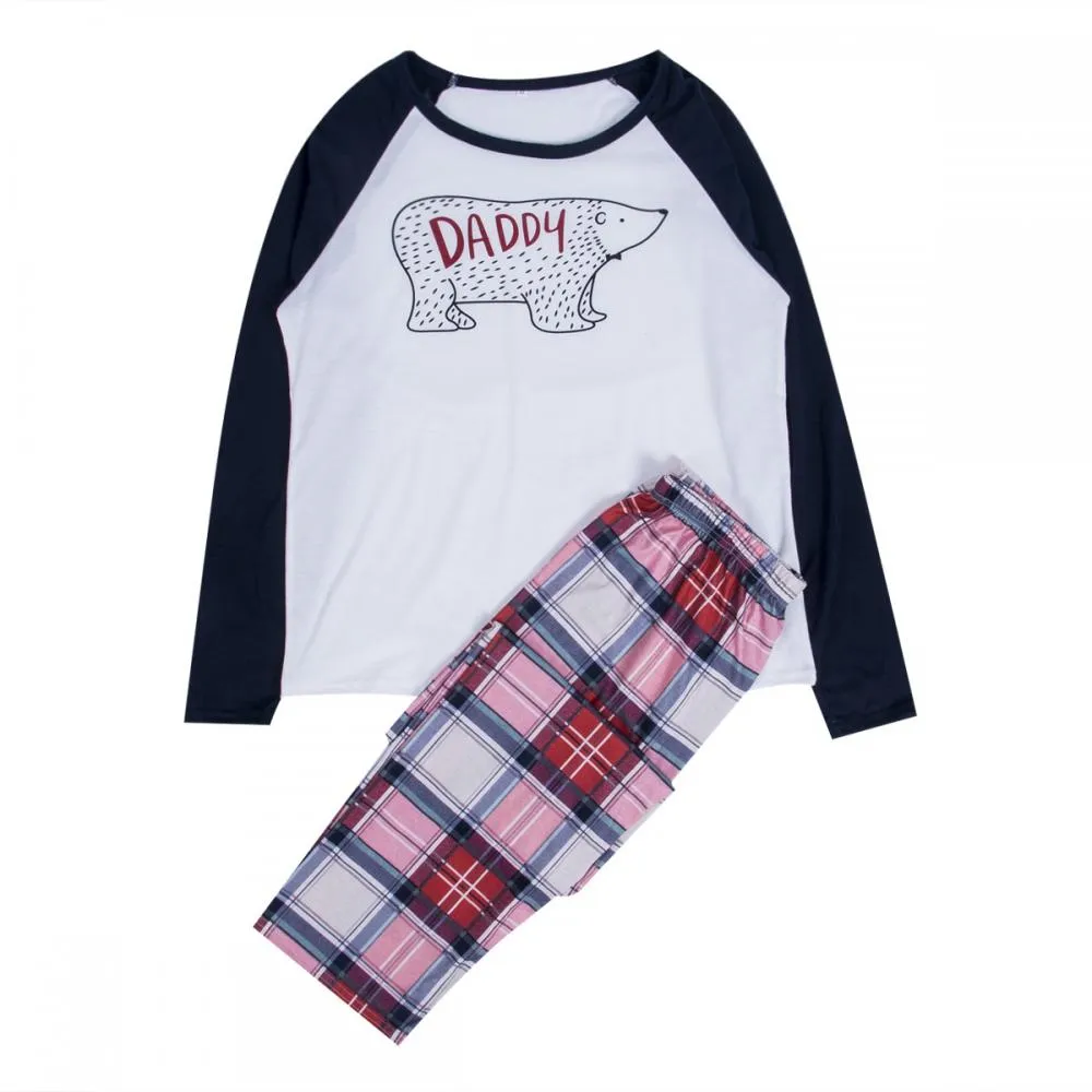 Christmas Bear Pajamas Print Parent-child Suit Wholesale