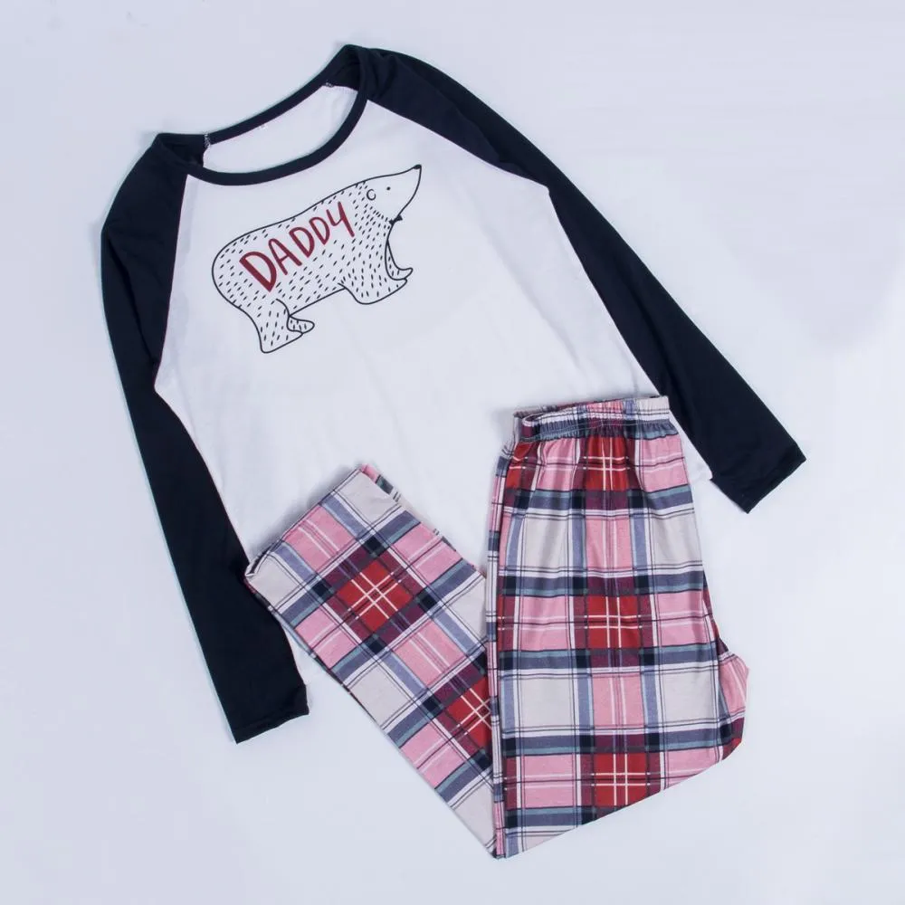 Christmas Bear Pajamas Print Parent-child Suit Wholesale