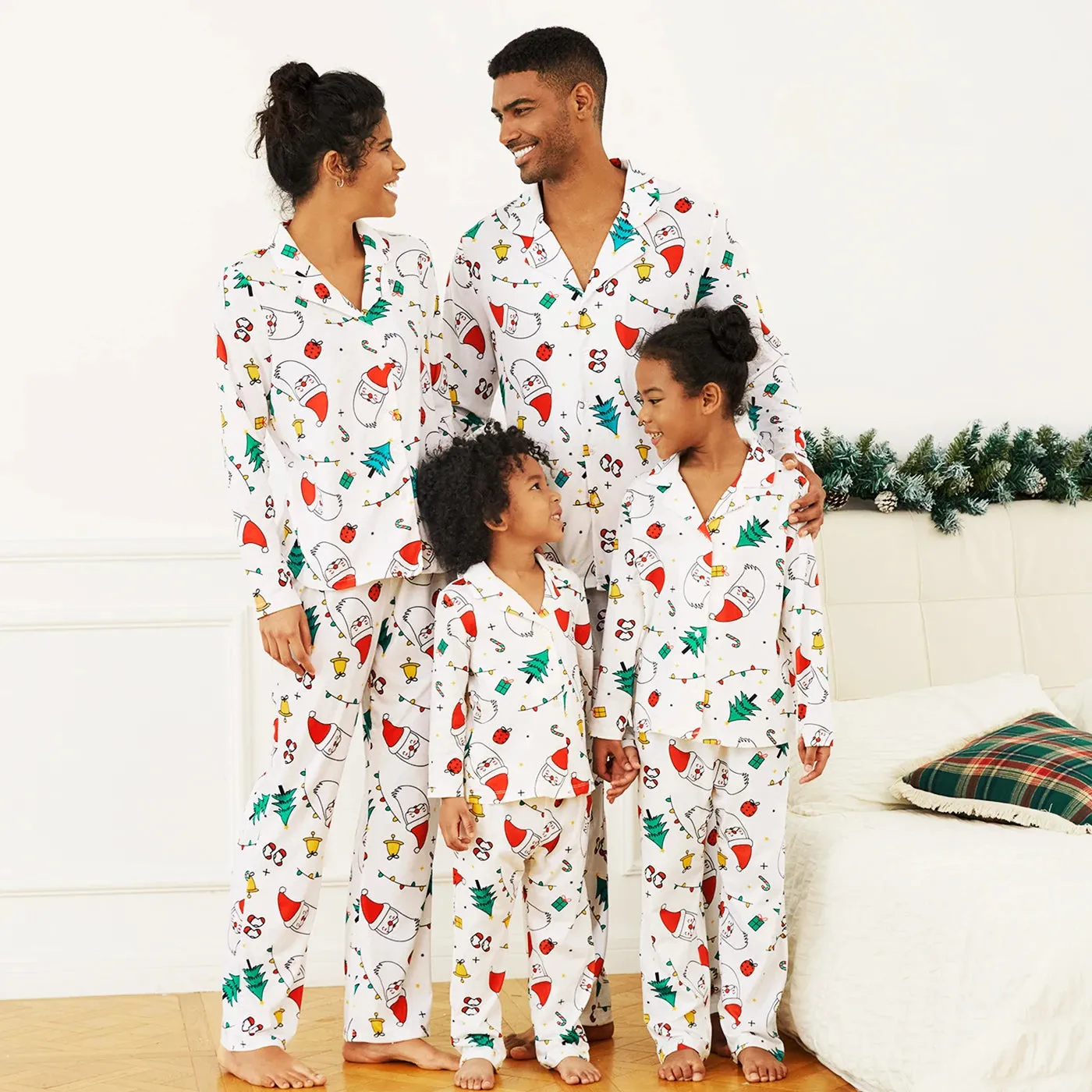 Christmas Family Matching Festival Print Pajama Sets (Flame Resistant)