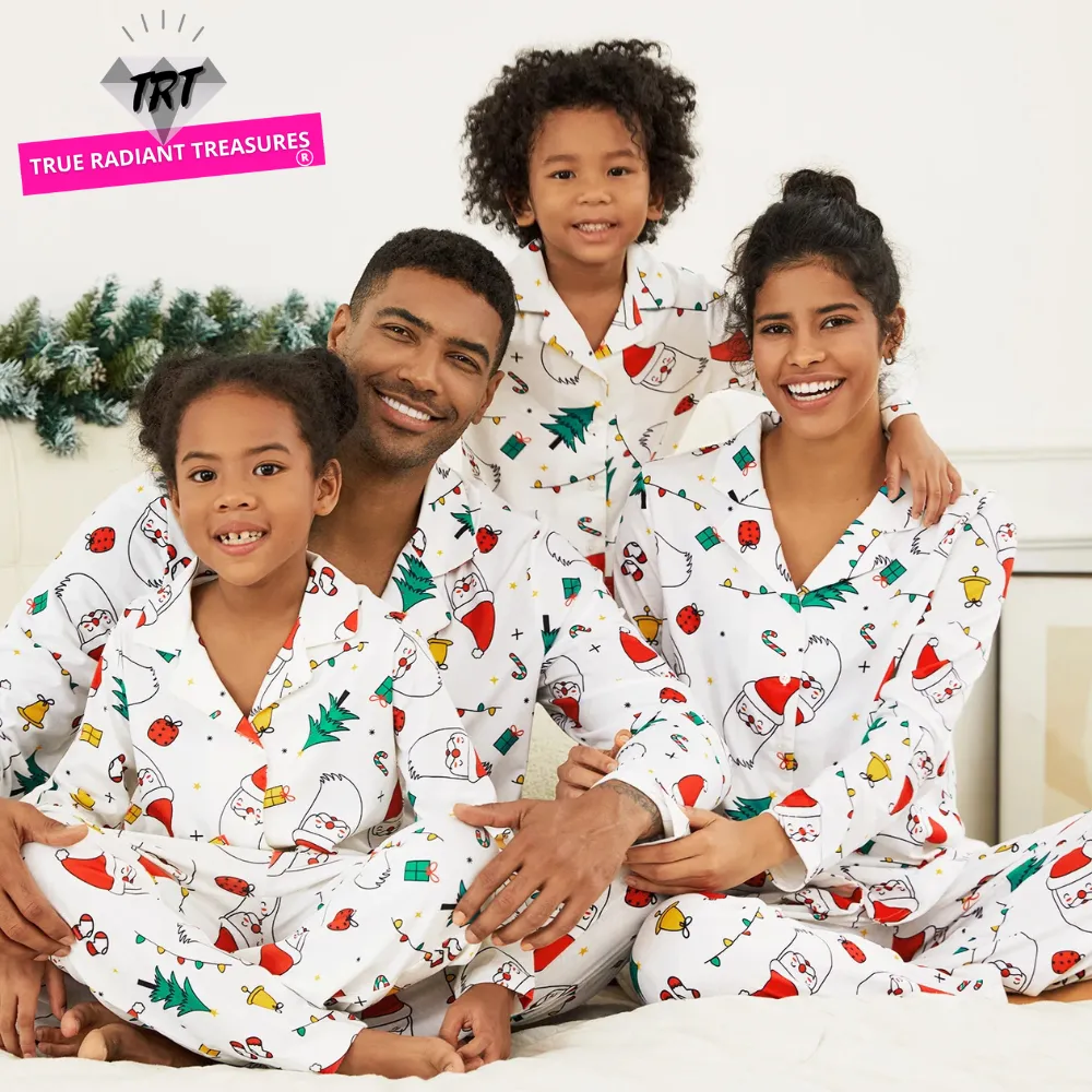 Christmas Family Matching Festival Print Pajama Sets (Flame Resistant)