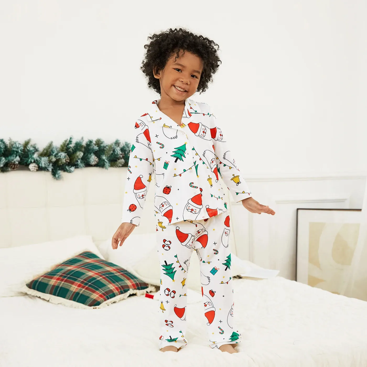 Christmas Family Matching Festival Print Pajama Sets (Flame Resistant)