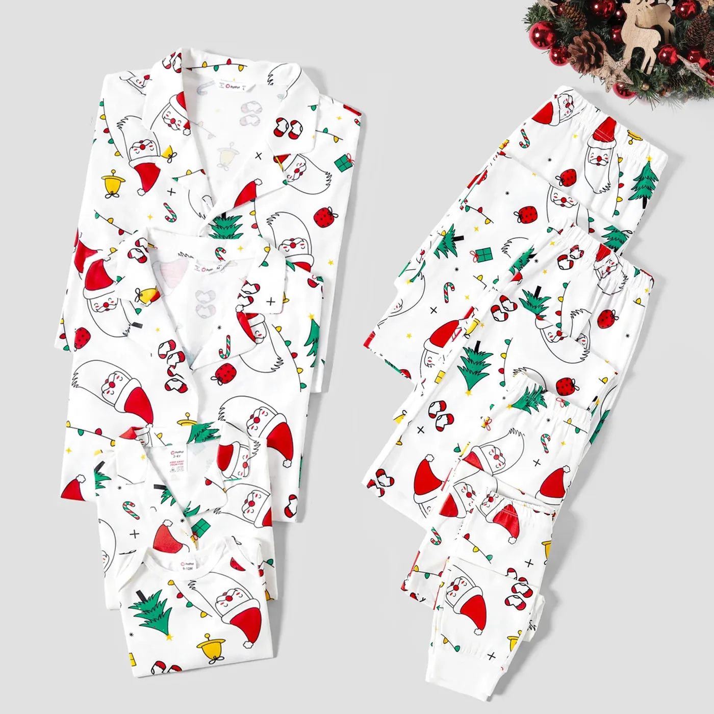 Christmas Family Matching Festival Print Pajama Sets (Flame Resistant)