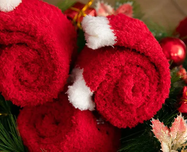 Christmas Mid Calf Socks Thickened Warm Coral Fleece Socks New Year Socks Gift Box