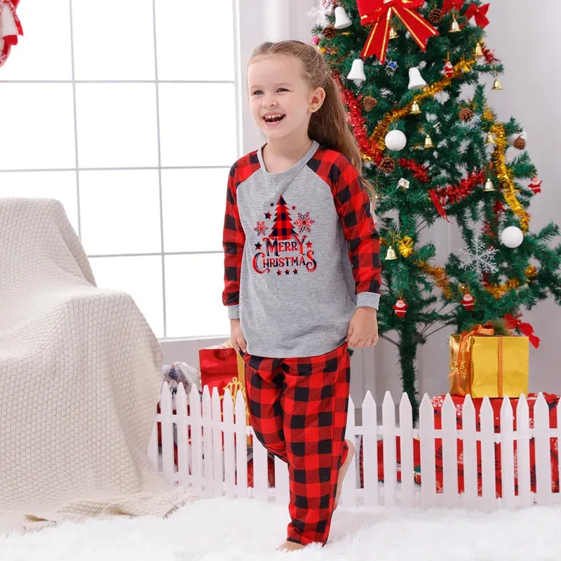Christmas Pajamas for Couple/family Santa Tree Plaid Print Sleepwear Women Men Kids Matching Clothes Soft Loose Homewear Costume