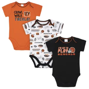 Cincinnati Bengals 3-Pack Short Sleeve Bodysuits