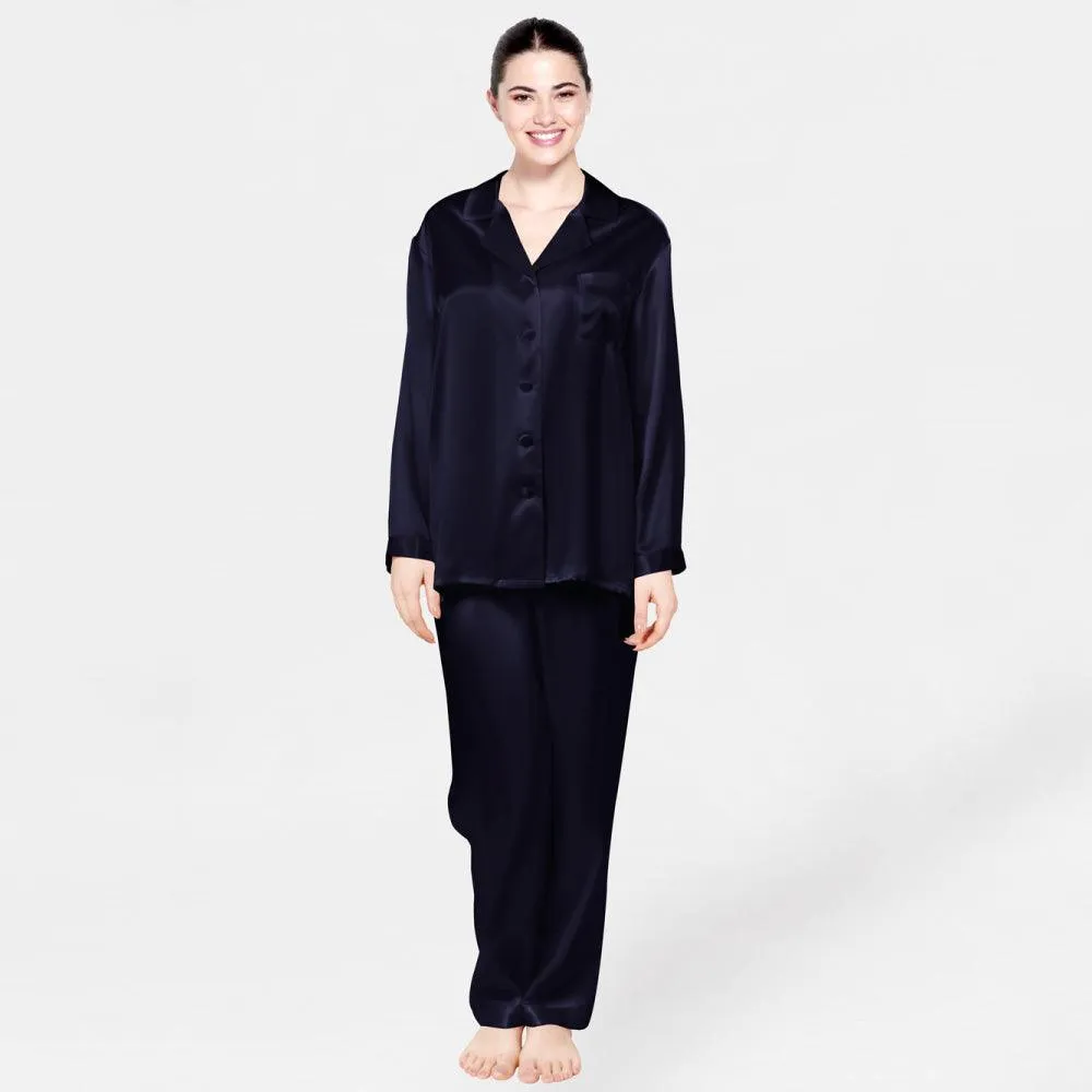 Classic 100% Mulberry  Luxury Nightwear Silk Pajamas Set for Women