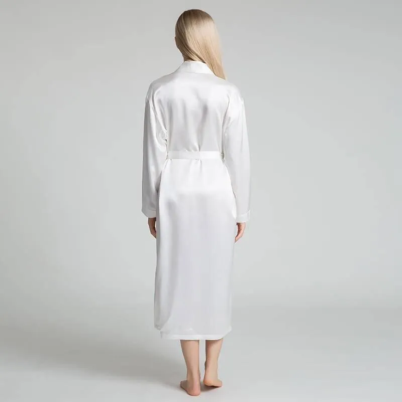 Classic Womens Full Length Silk  Robe 22 Momme Silk Bathrobe Silk Nightwear