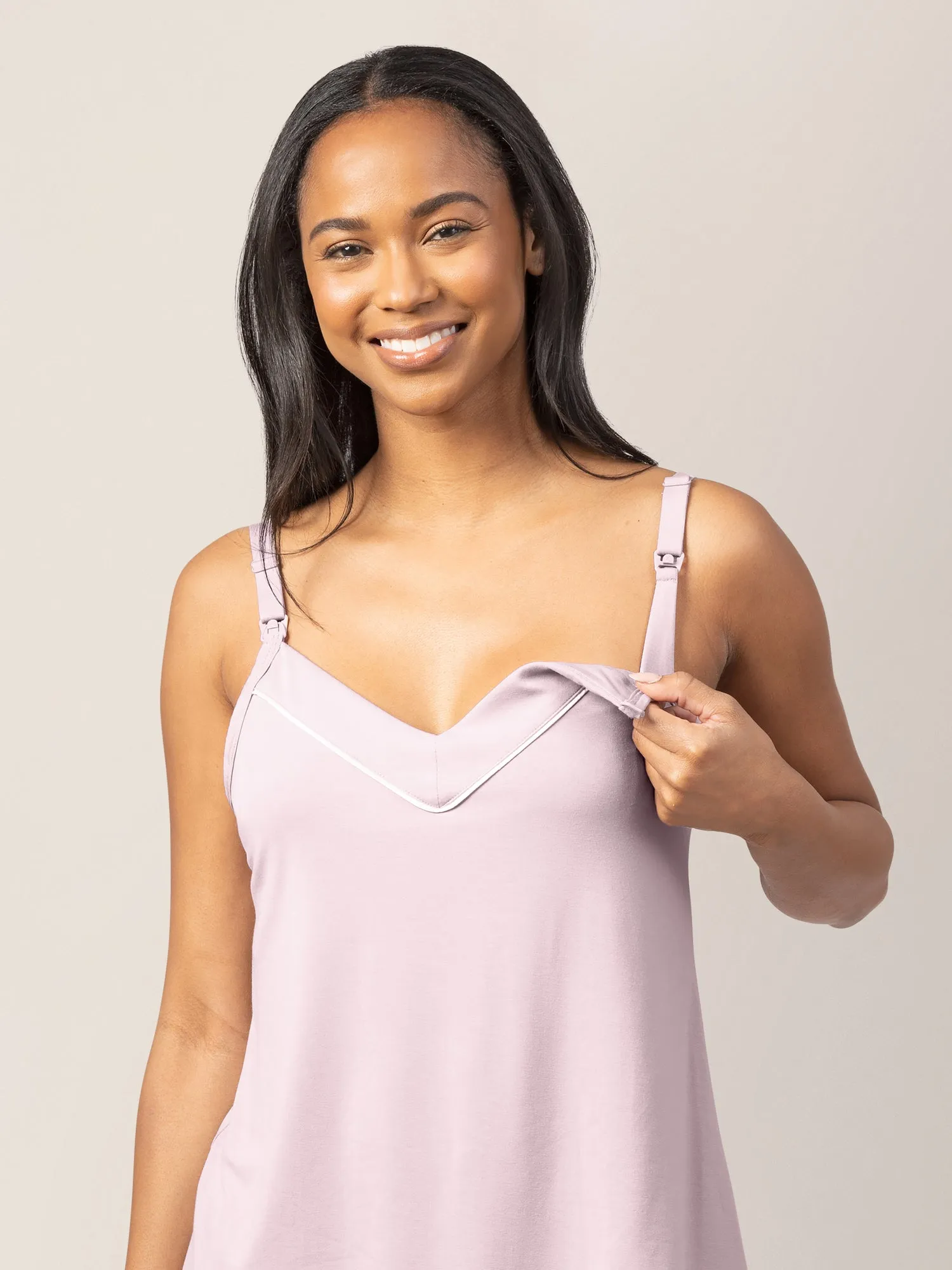 Clea Bamboo Nursing Tank & Capri Pajama Set | Lilac