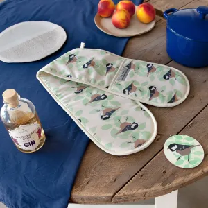 Coal Tit Print Double Oven Gloves