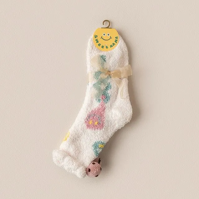 Color Block Coral Fleece Socks