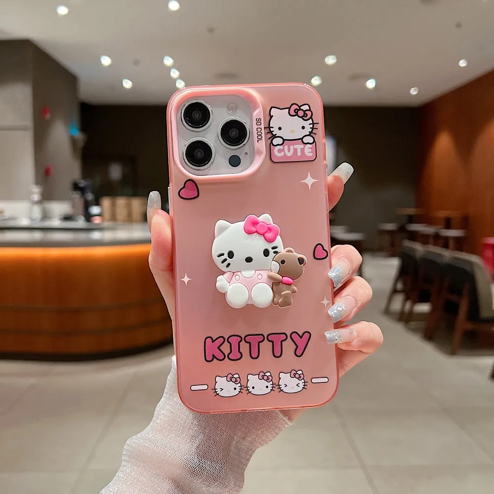 Colorful Printed and 3D Embossed Cartoon Phone Case - Mi 13C (4G)