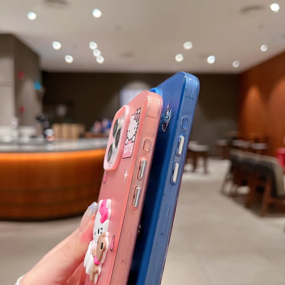 Colorful Printed and 3D Embossed Cartoon Phone Case - Mi 13C (4G)