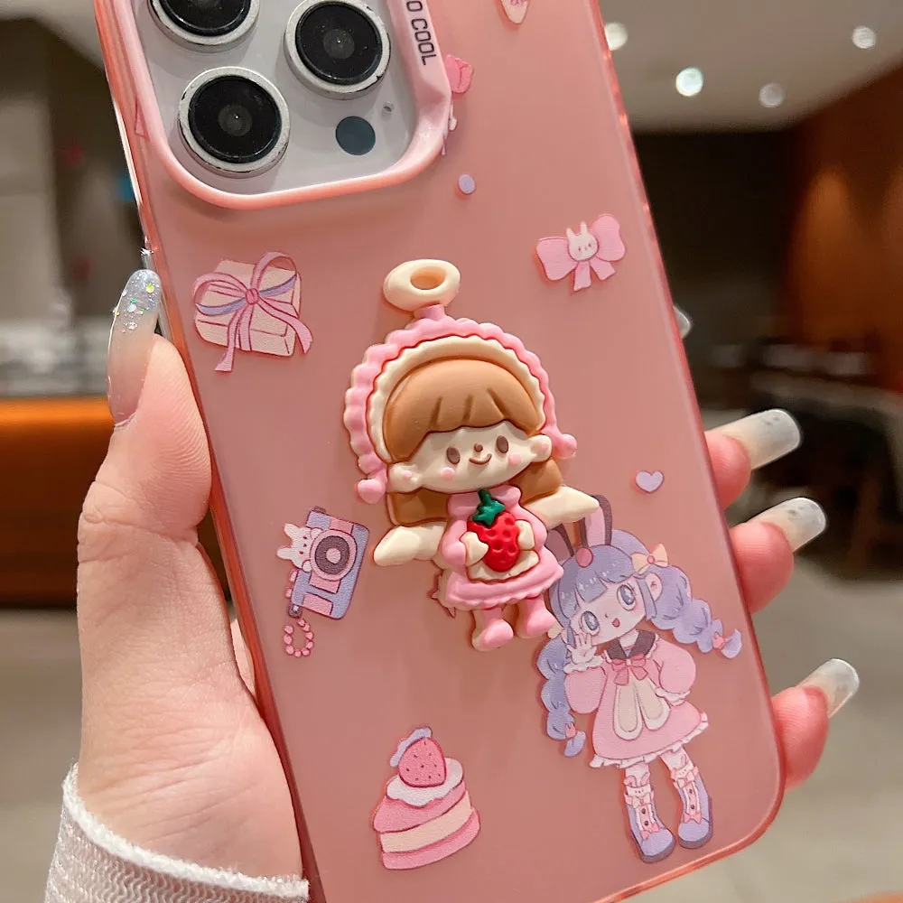 Colorful Printed and 3D Embossed Cartoon Phone Case - Mi 13C (4G)