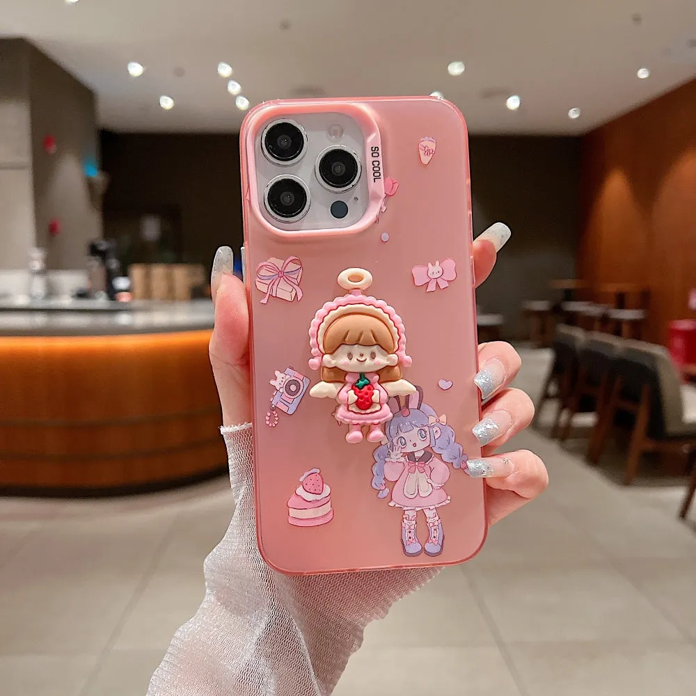 Colorful Printed and 3D Embossed Cartoon Phone Case - Mi 13C (4G)