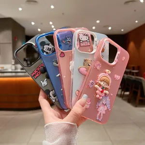 Colorful Printed and 3D Embossed Cartoon Phone Case - Mi 13C (4G)