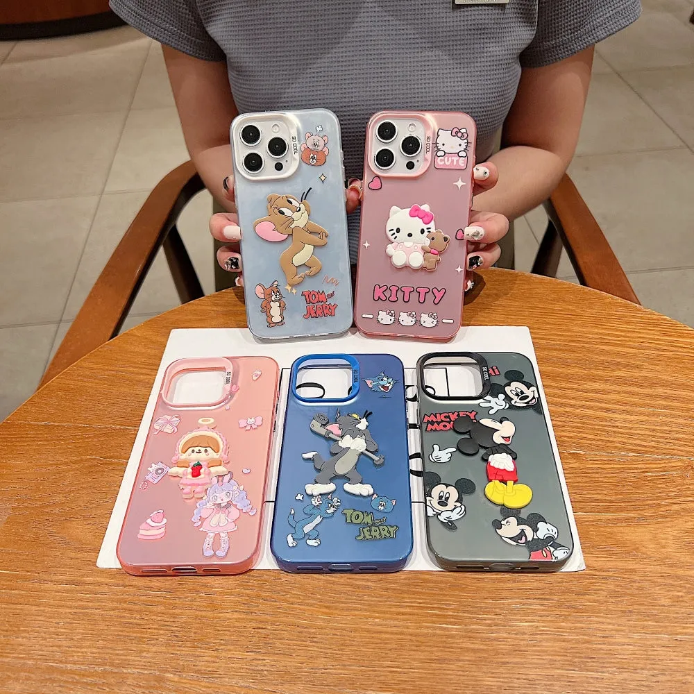 Colorful Printed and 3D Embossed Cartoon Phone Case - Mi 13C (4G)