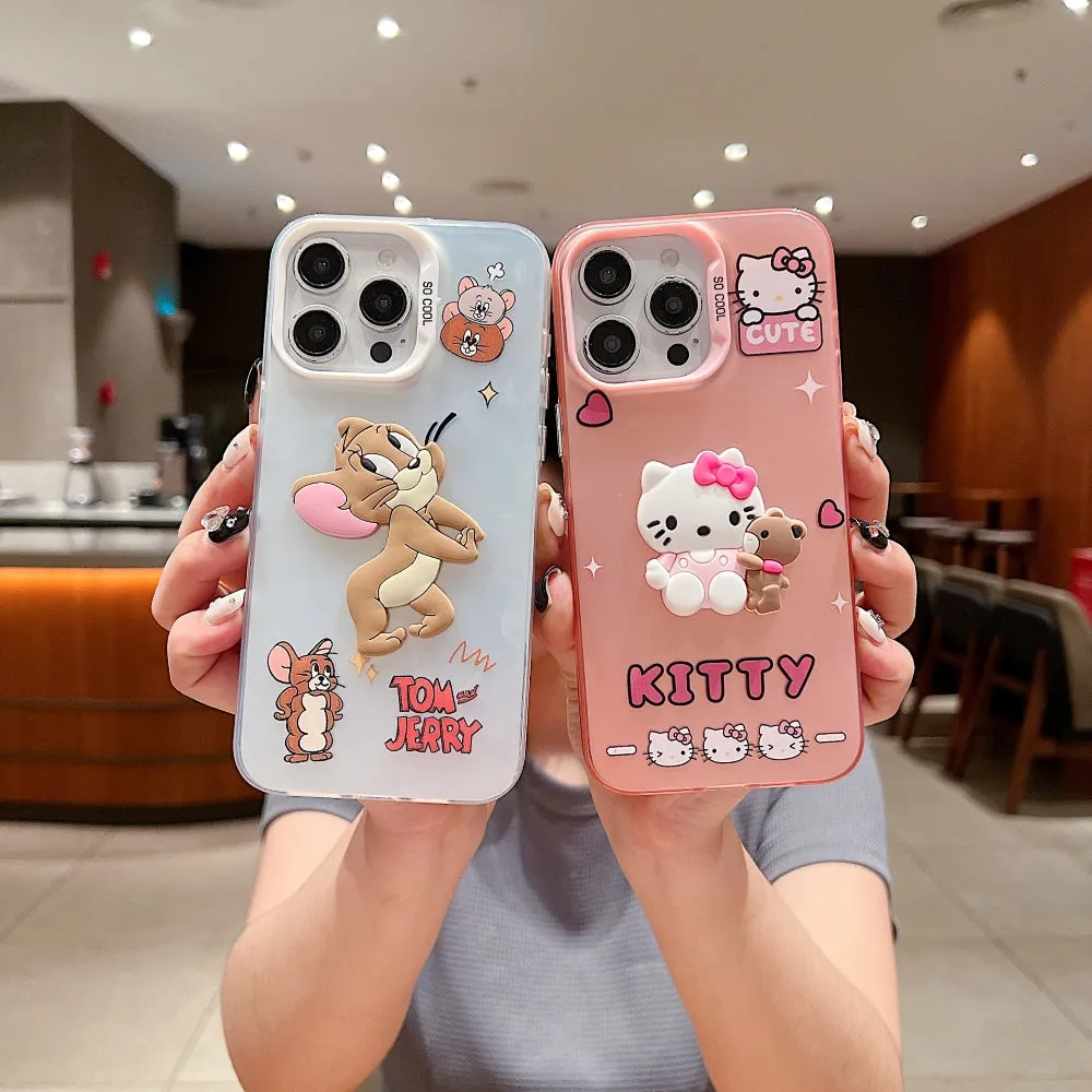 Colorful Printed and 3D Embossed Cartoon Phone Case - Mi 13C (4G)