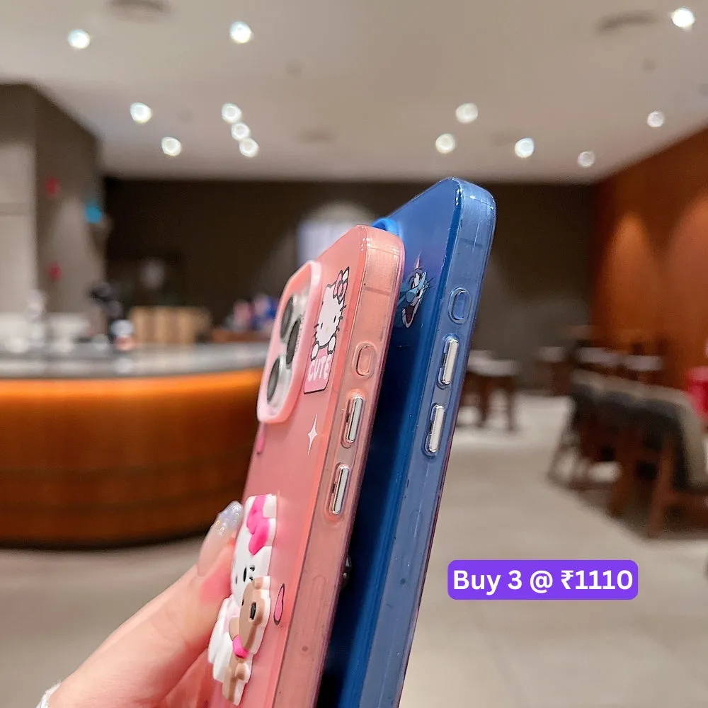 Colorful Printed and 3D Embossed Cartoon Phone Case - Oppo F9 Pro