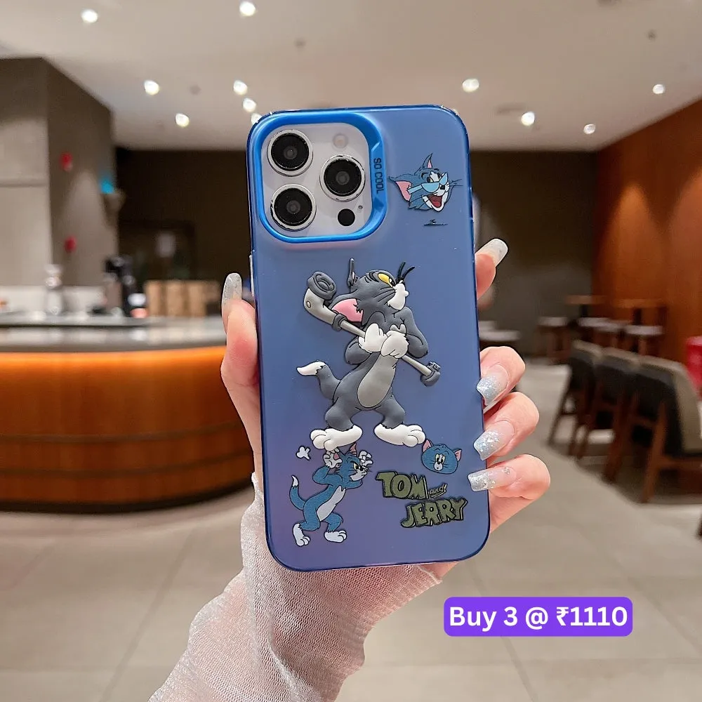 Colorful Printed and 3D Embossed Cartoon Phone Case - Oppo F9 Pro