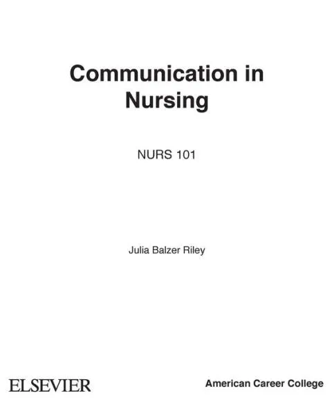 Communication in Nursing / Edition 7