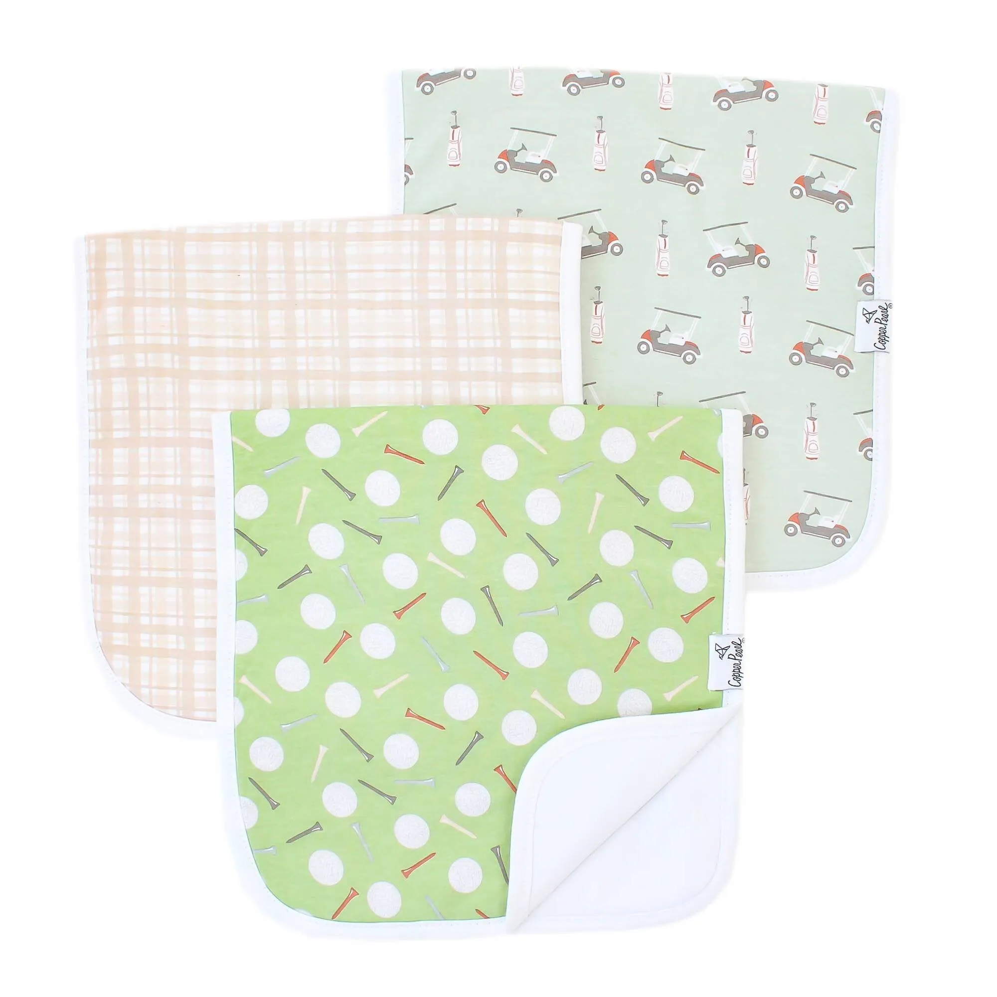 Copper Pearl Bogey Premium Burp Cloth Set