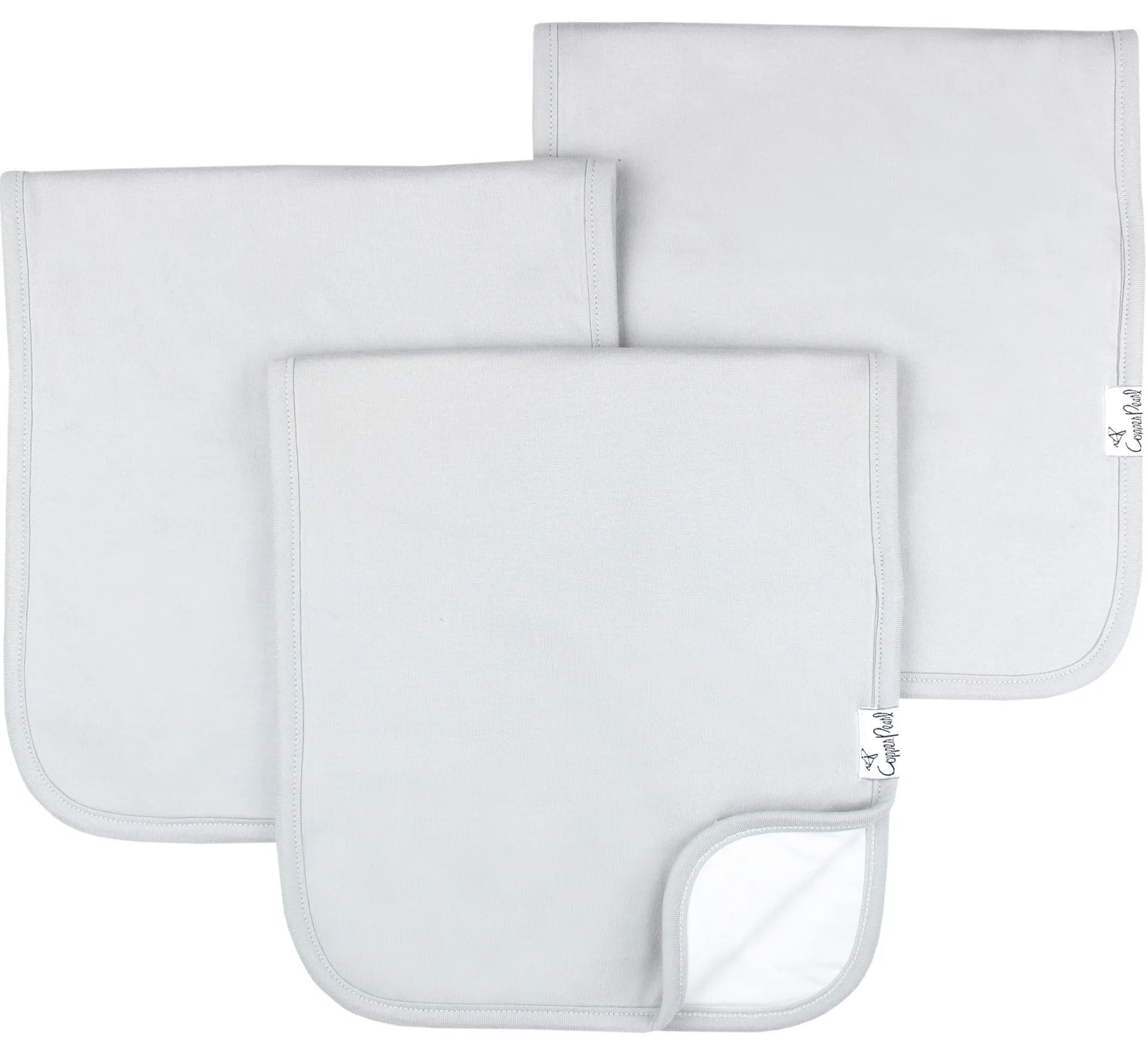 Copper Pearl Gray Basics Burp Cloth Set