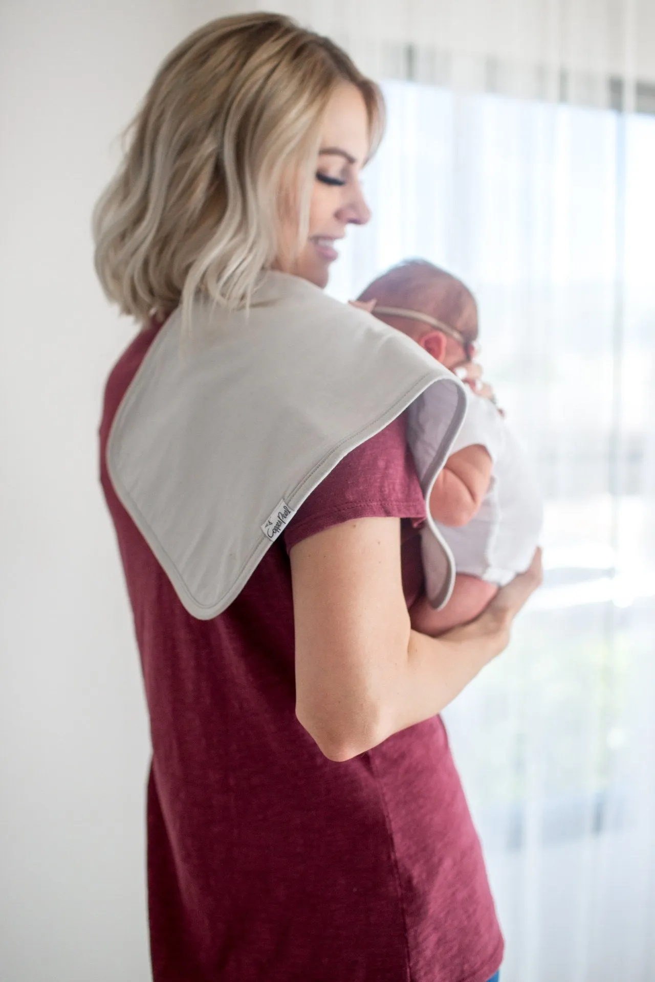 Copper Pearl Gray Basics Burp Cloth Set