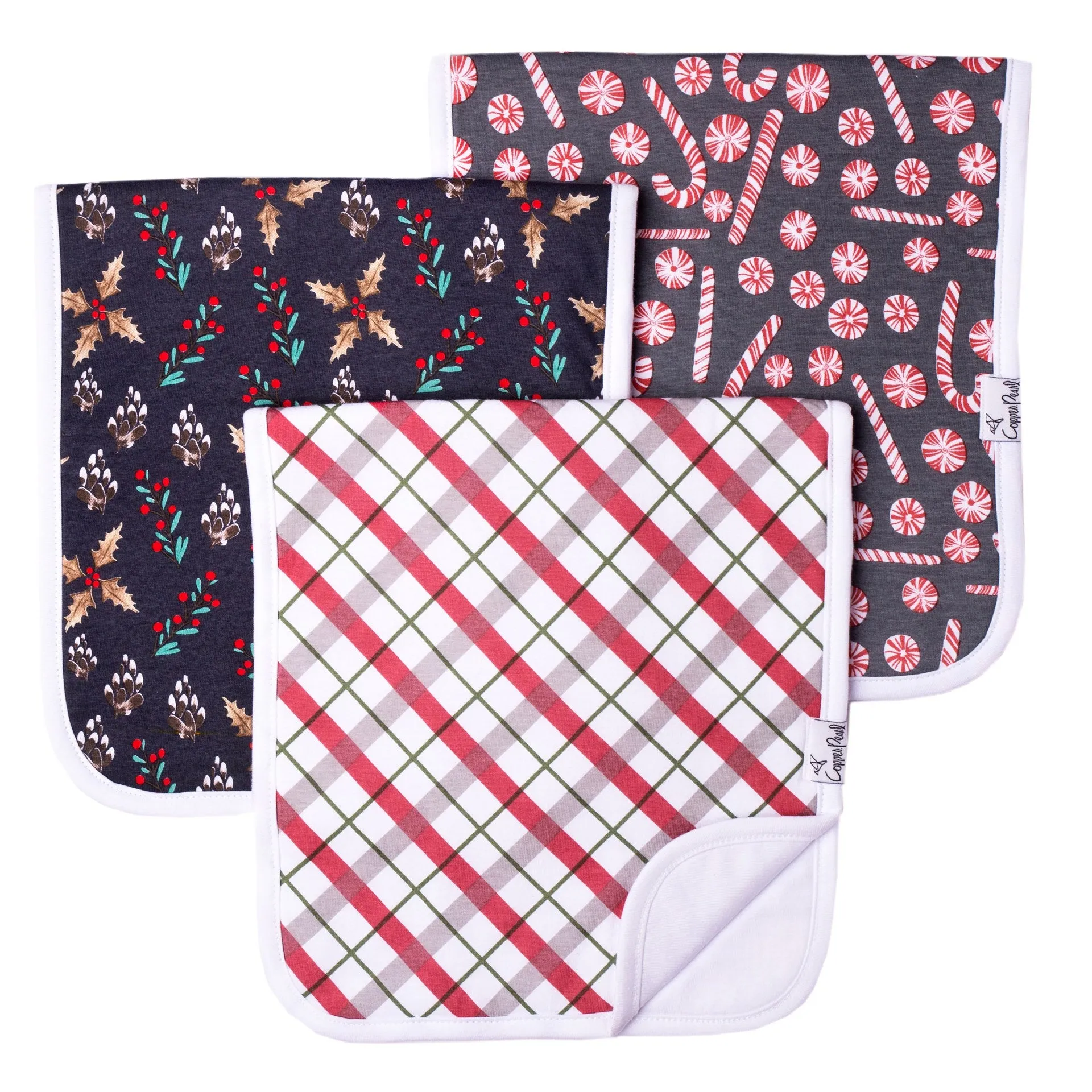 Copper Pearl Jolly Premium Burp Cloth Set