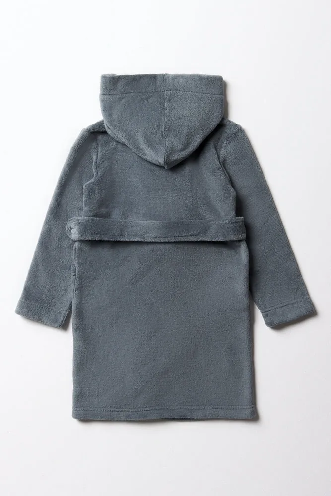 Coral Fleece Gown Grey