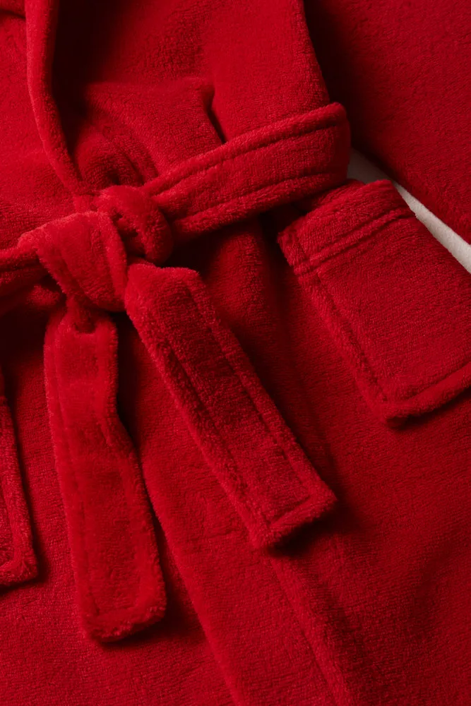 Coral Fleece Gown Red