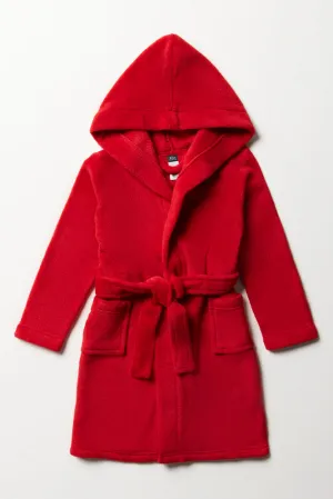 Coral Fleece Gown Red