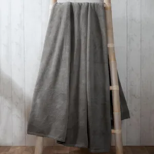 Coral Fleece Throw Charcoal