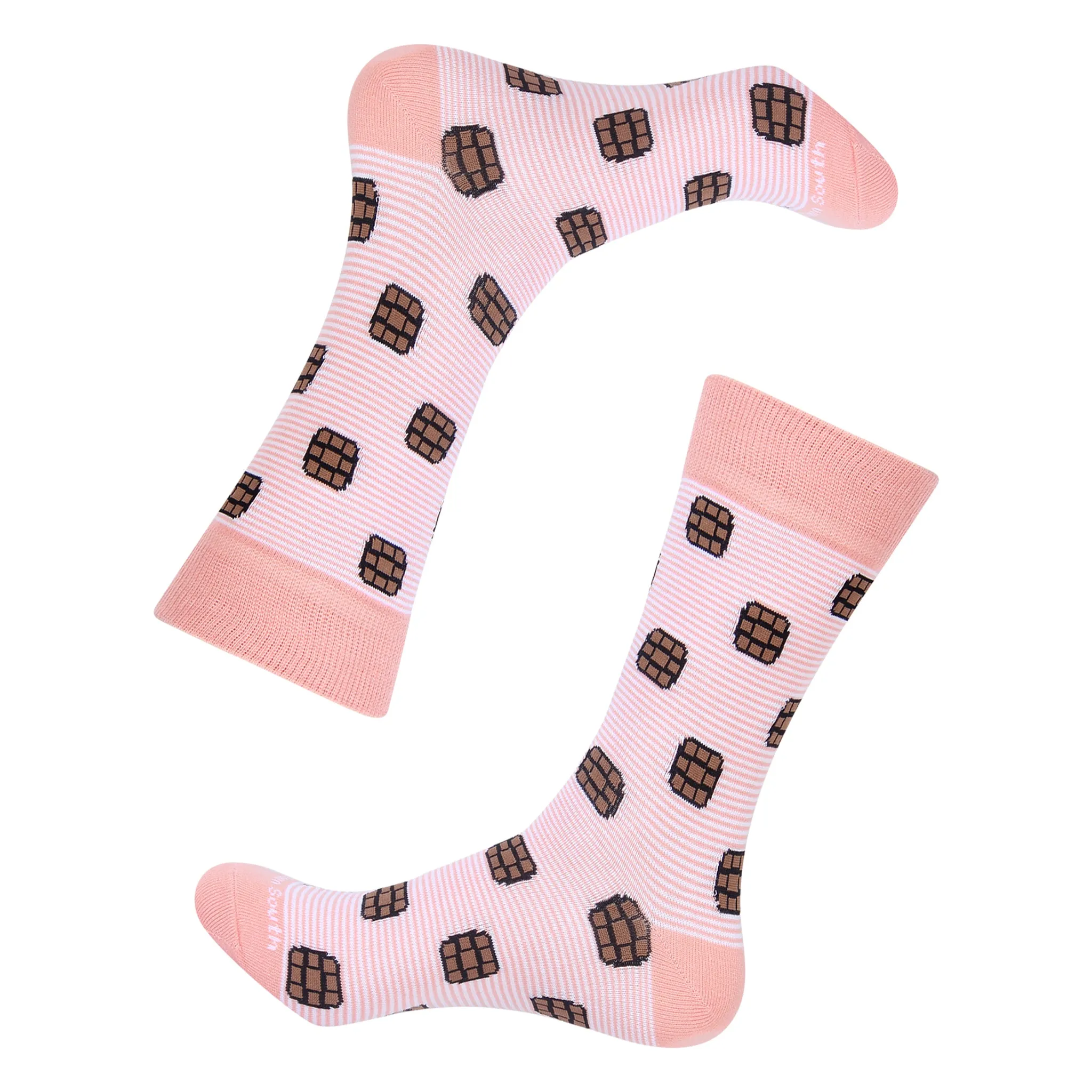 Coral Stripe Bourbon Barrel Socks