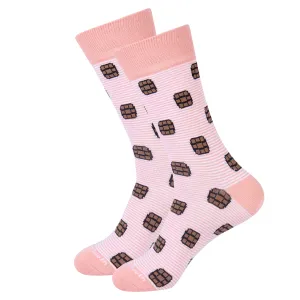 Coral Stripe Bourbon Barrel Socks