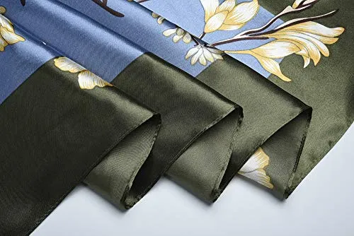 corciova 3 Pcs Square Curly Hair Scarf Black Women Silk Headband Tie Sleeping Night Bandanas Headscarf Lily (Pink Gray White)