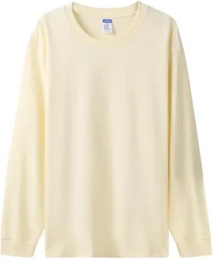 Cotton Long Sleeve T-Shirt, Oversize Cotton Shirt Casual Loose Tee for Man/Woman